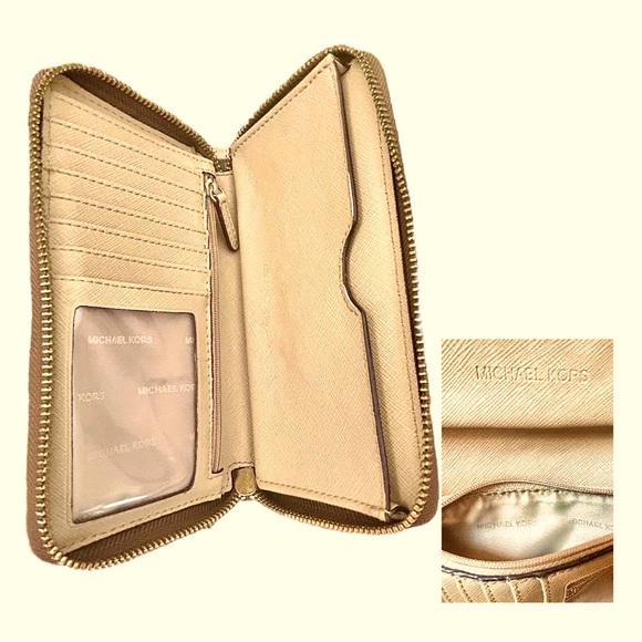 Michael Kors Logo Jet Set Multifunction Phone Case Zipoy Wallet Wristlet EUC - Picture 3 of 4